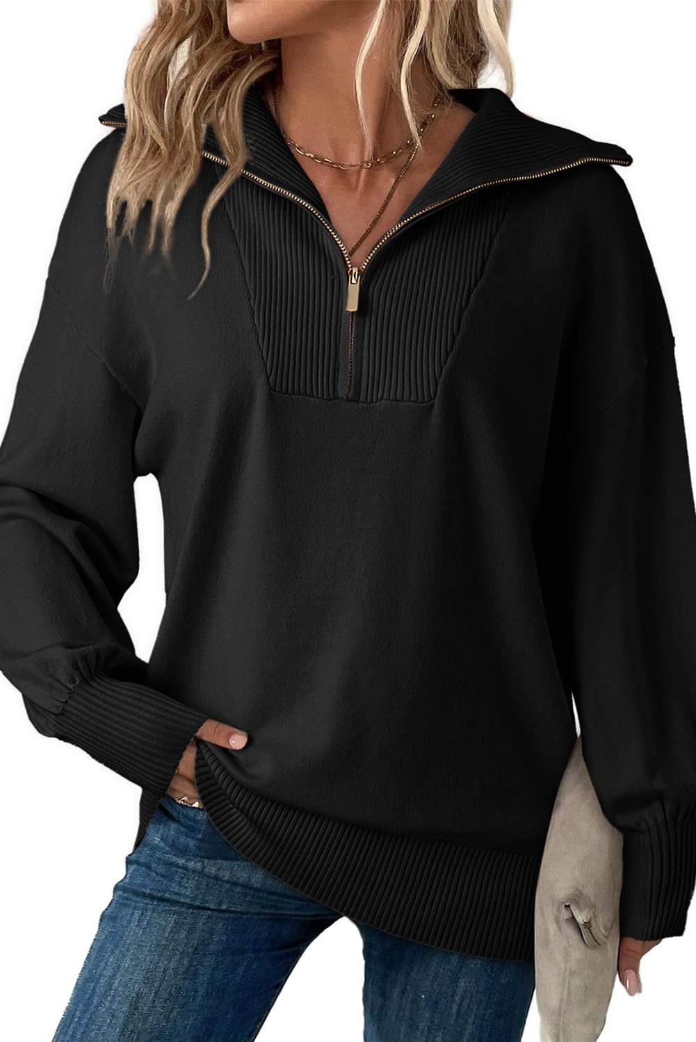 YIOIOIO Women's Oversized Sweatshirt Long Sleeve Pullover Fall Sweaters