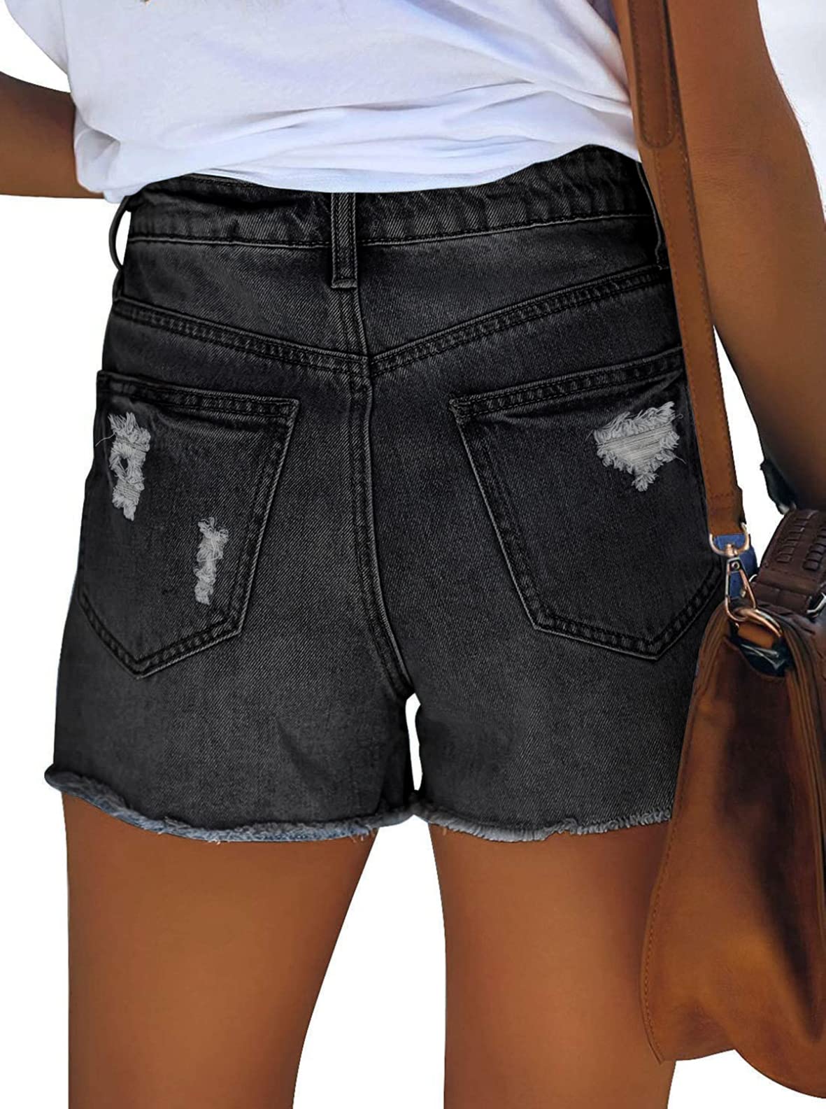 YIOIOIO Women's High Waisted Denim Shorts Summer Hot Short Jeans Grey
