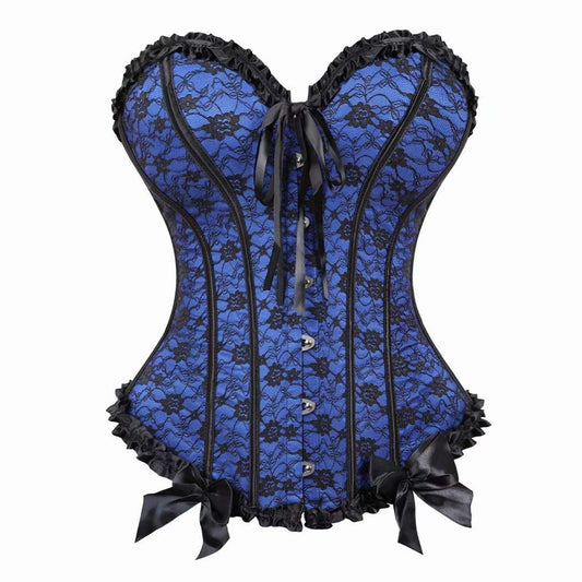 YIOIOIO Women's Lace Corsets Shapewear Sexy Bustier Lingerie Royal Blue