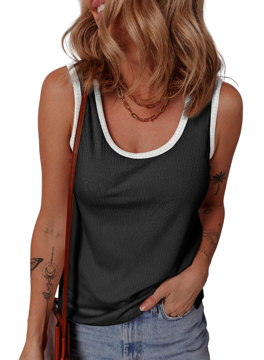 YIOIOIO Women's Tank Tops Ribbed Casual Summer Tops Basic Sleeveless Shirts