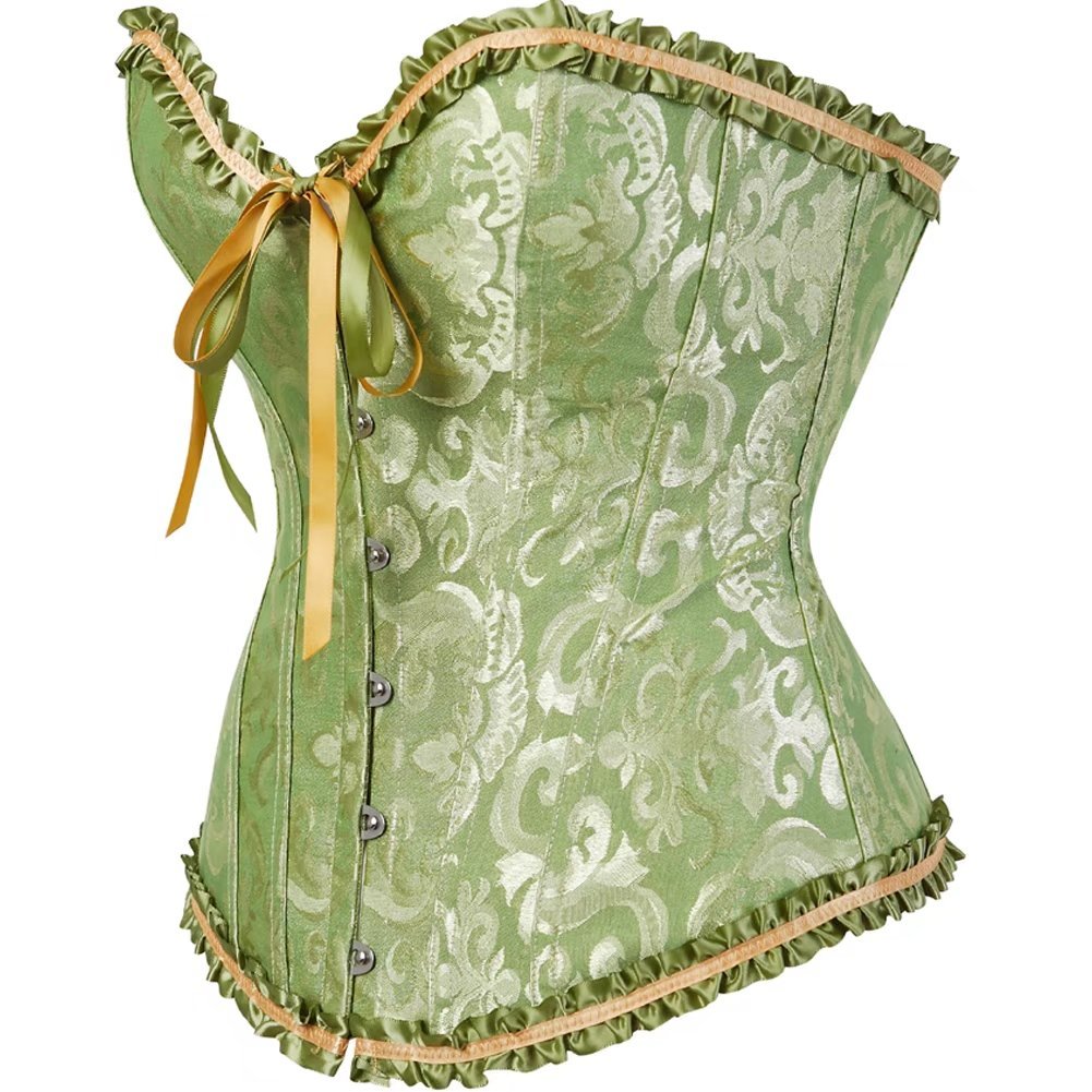 YIOIOIO Women's Lace Corsets Shapewear Sexy Bustier Lingerie Green