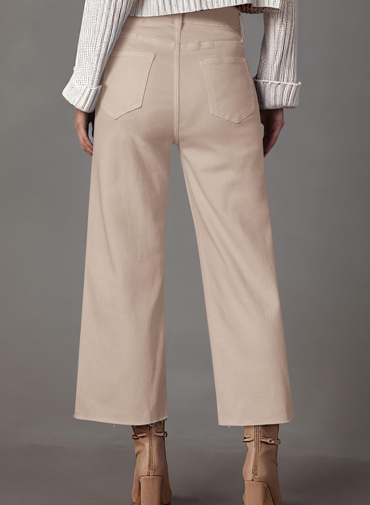YIOIOIO Women's High Waist Baggy Jeans Denim Trouser Ankle Pants