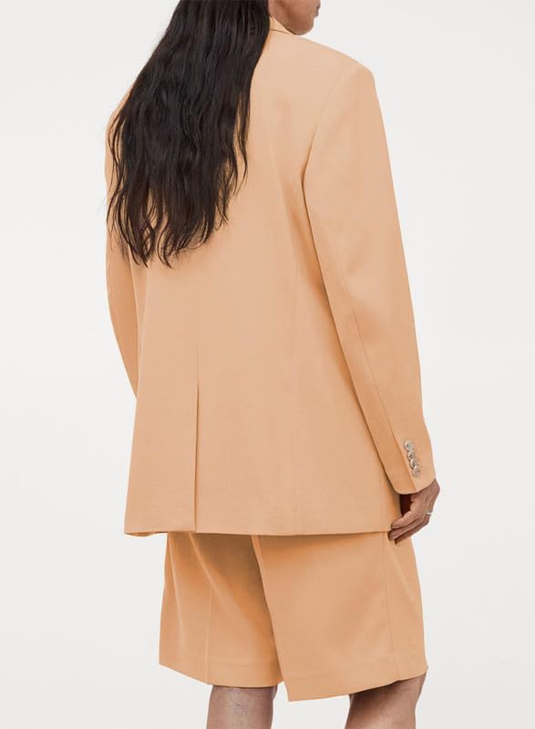 YIOIOIO Women's Fashion Blazer Lapel Collar Buttons Jackets Coat Orange