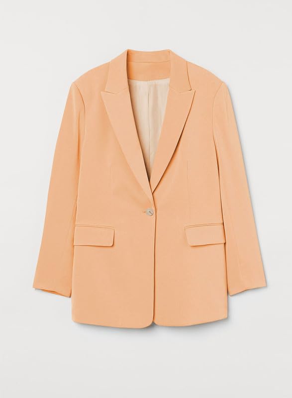 YIOIOIO Women's Fashion Blazer Lapel Collar Buttons Jackets Coat Orange