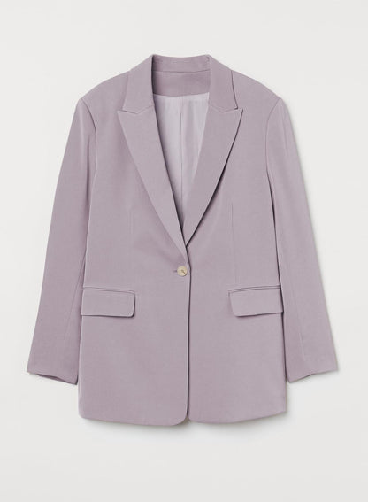 YIOIOIO Women's Fashion Blazer Lapel Collar Buttons Jackets Coat Purple