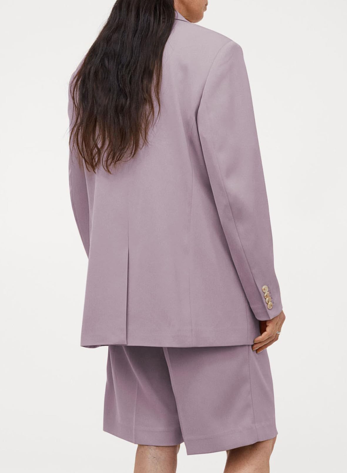 YIOIOIO Women's Fashion Blazer Lapel Collar Buttons Jackets Coat Purple