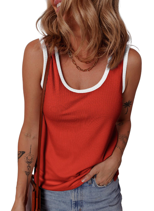YIOIOIO Women's Tank Tops Ribbed Casual Summer Tops Basic Sleeveless Shirts
