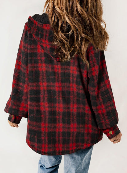 YIOIOIO Women's Fleece Jacket Long Sleeve Button Down Shacket Warm Coat