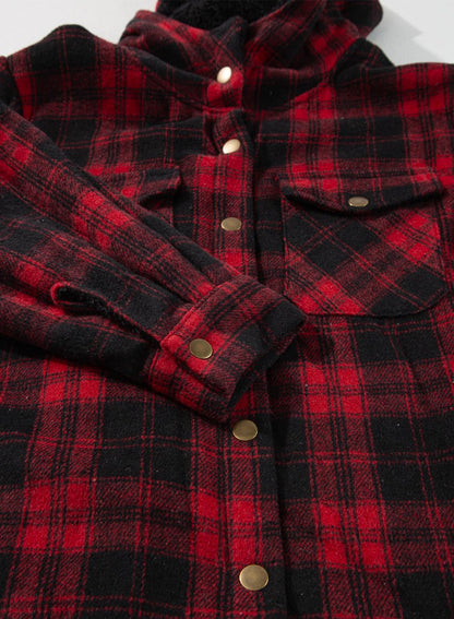 YIOIOIO Women's Fleece Jacket Long Sleeve Button Down Shacket Warm Coat
